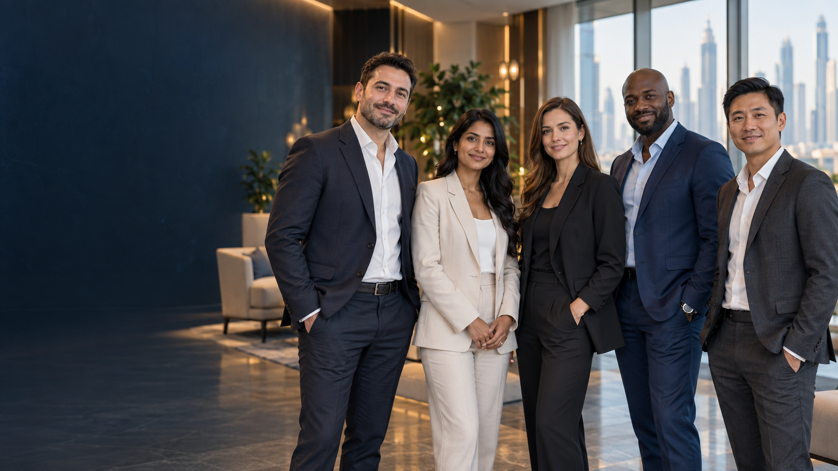 A welcoming group of business and technology professionals