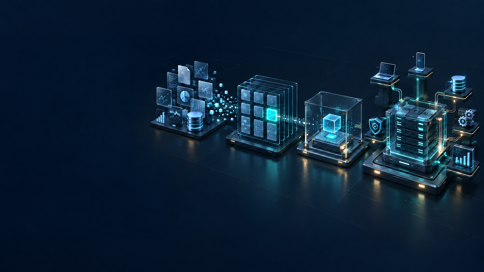 Four-stage IT consulting process from business and data assessment to a governed production system