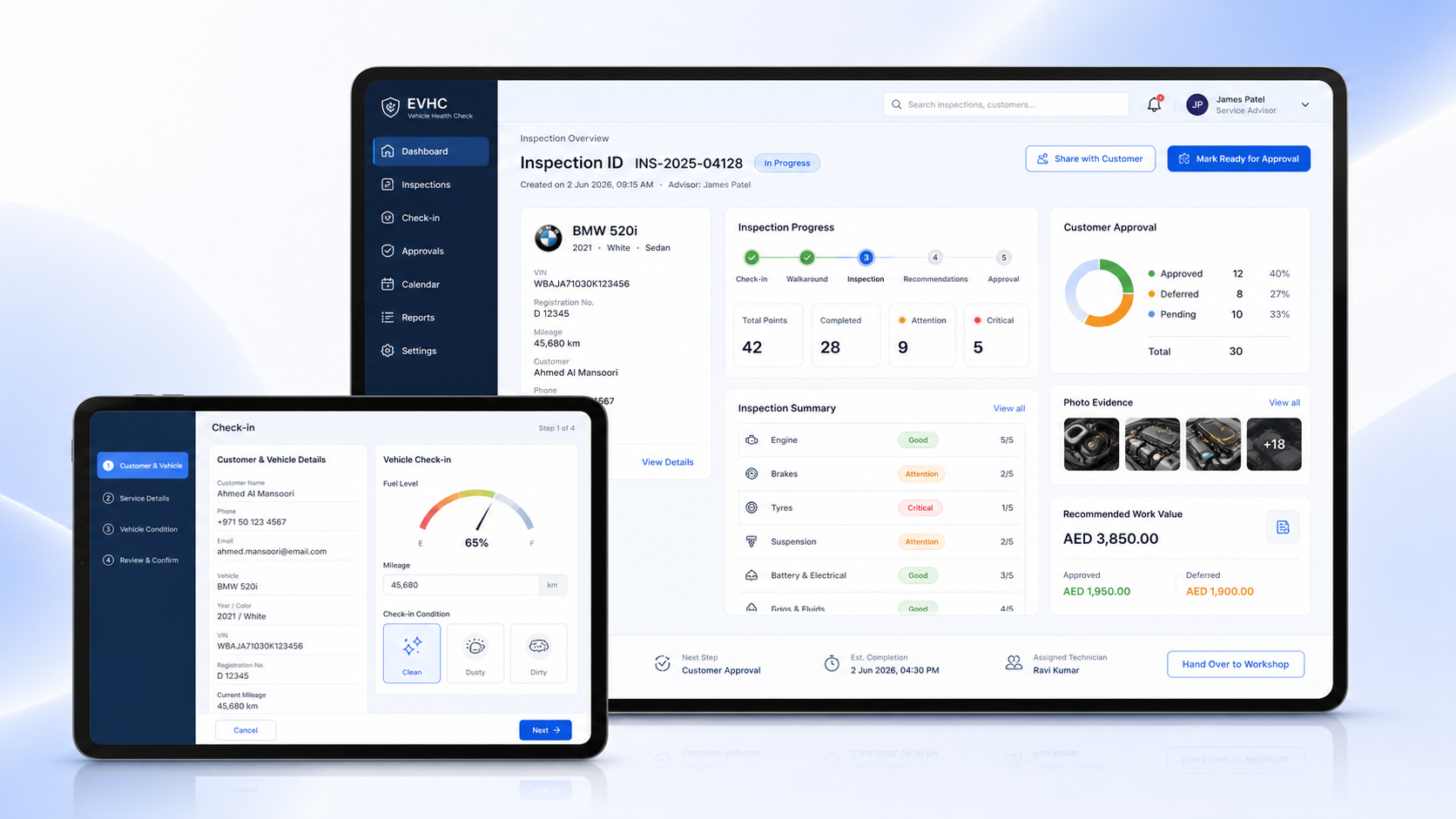 EVHCConnect product hero mockup